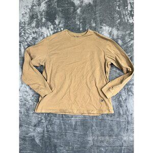 Cremeux Mens Long Sleeve Brown Shirt 100% Cotton Size L Casual Wear Crewneck